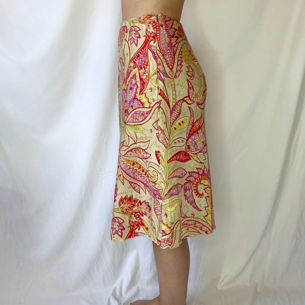Talbots pink midi paisley skirt - Picture 2 of 3